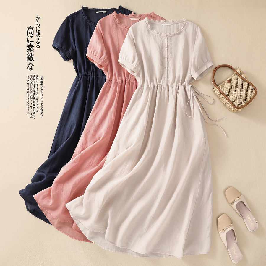 Sakura Cotton Linen Dress