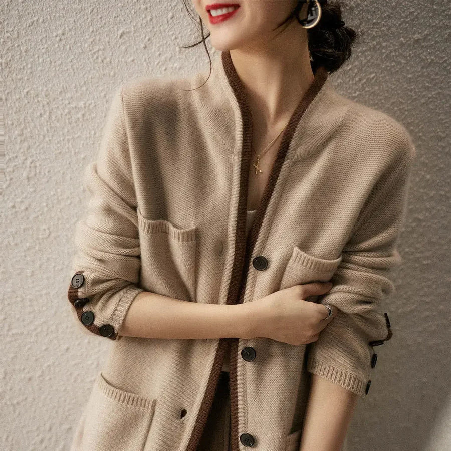 Nord two-tone Knitted Cardigan