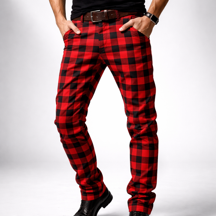 Nord Red Buffalo Plaid Jeans