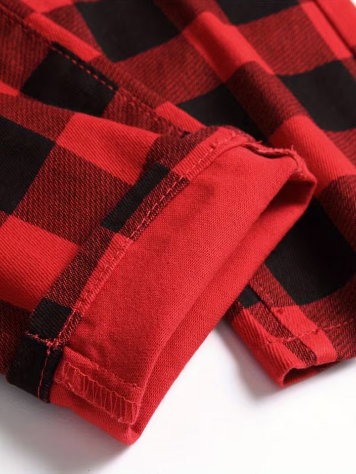 Nord Red Buffalo Plaid Jeans