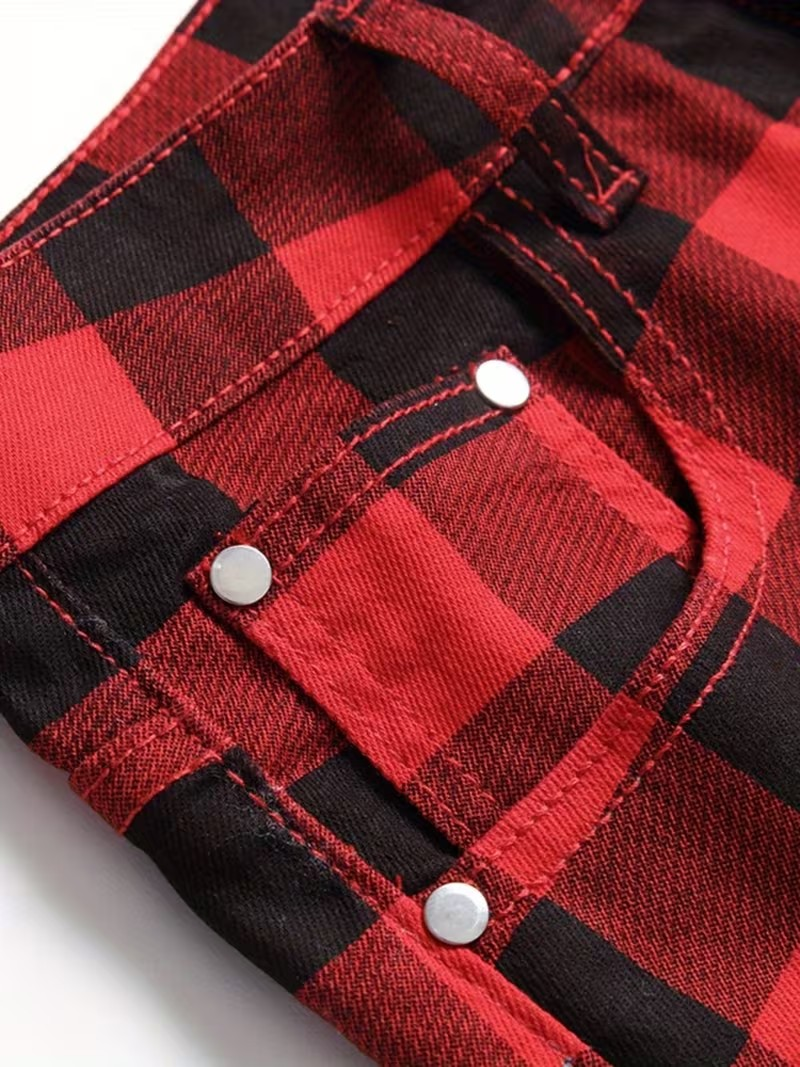 Nord Red Buffalo Plaid Jeans