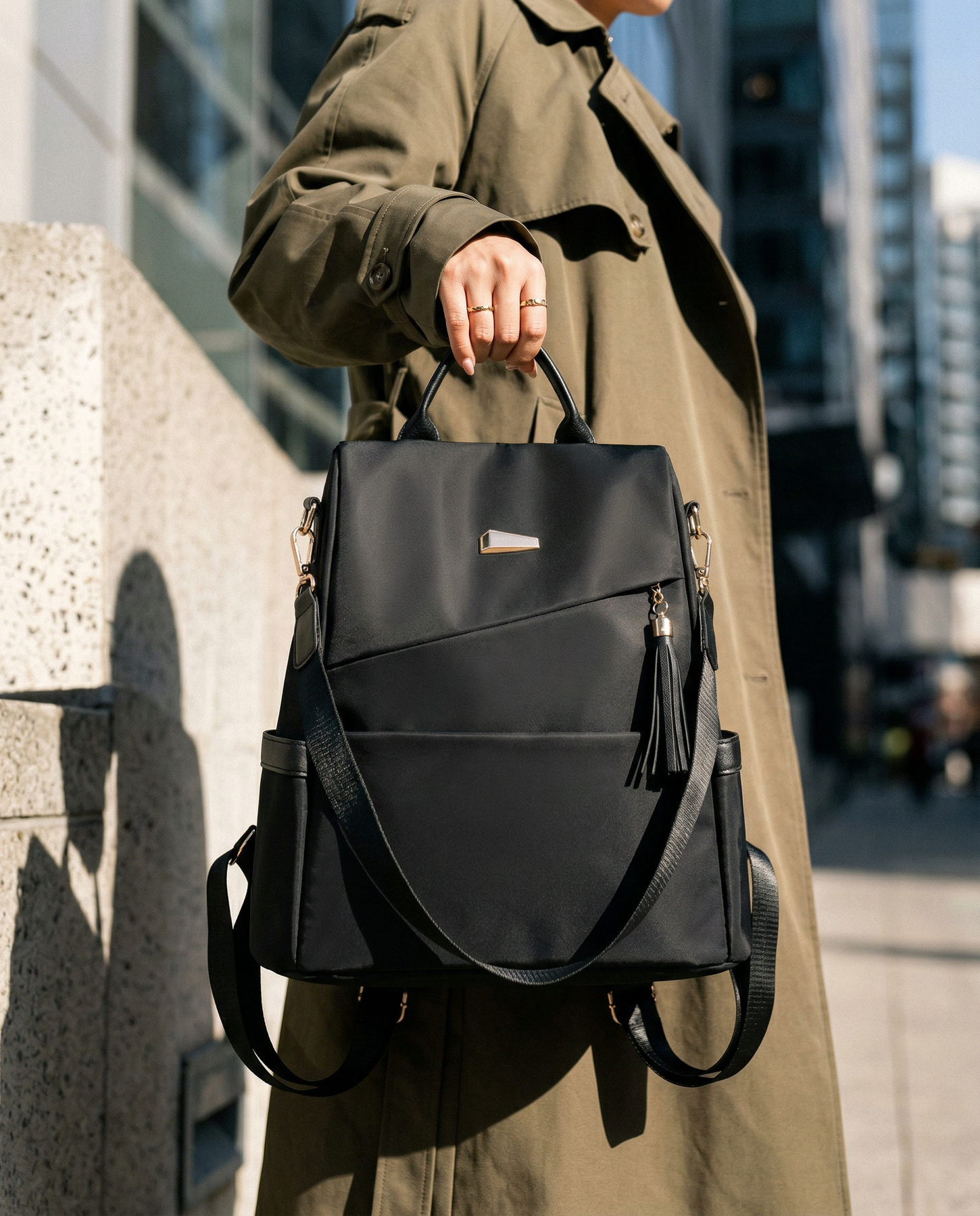 Noed Backpack Women's Anti-Theft Convertible Backpack — Vegan Leather Travel Bag ...