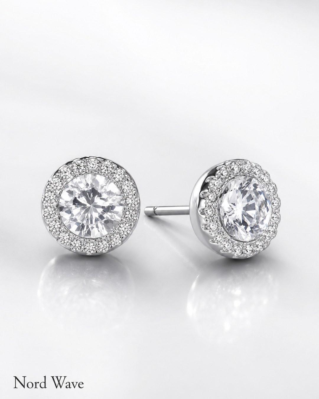 Nord Crystal Halo Stud Earrings