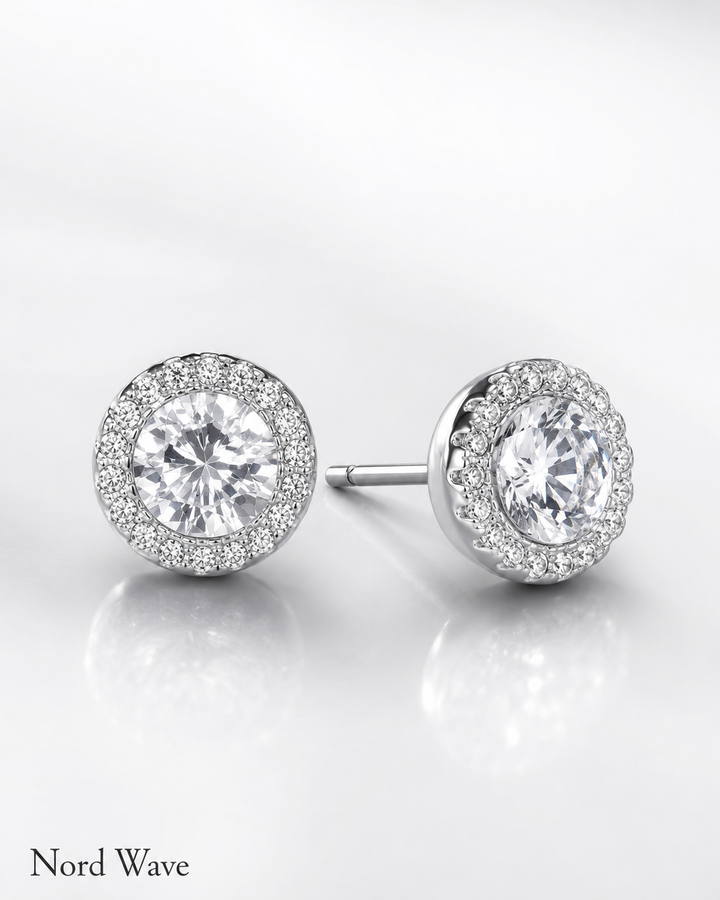 Nord Crystal Halo Stud Earrings