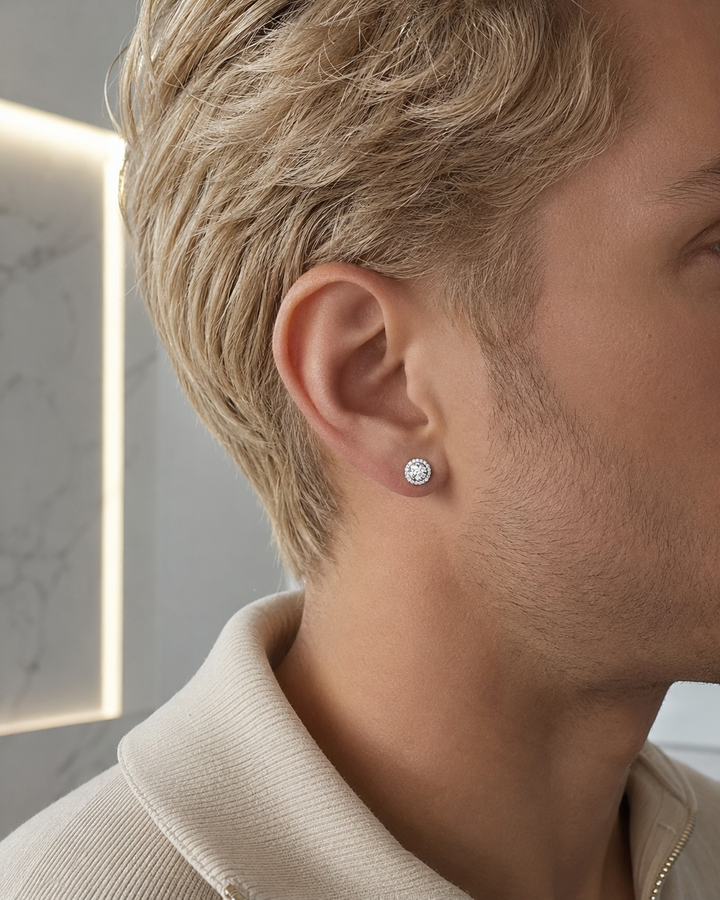 Nord Crystal Halo Stud Earrings