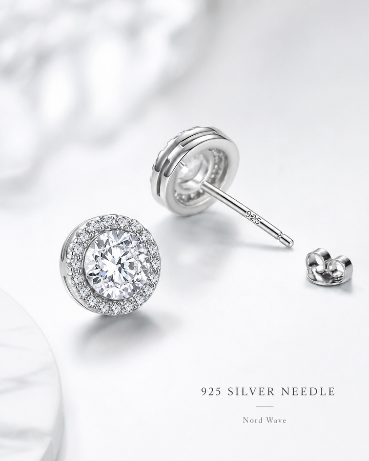 Nord Crystal Halo Stud Earrings