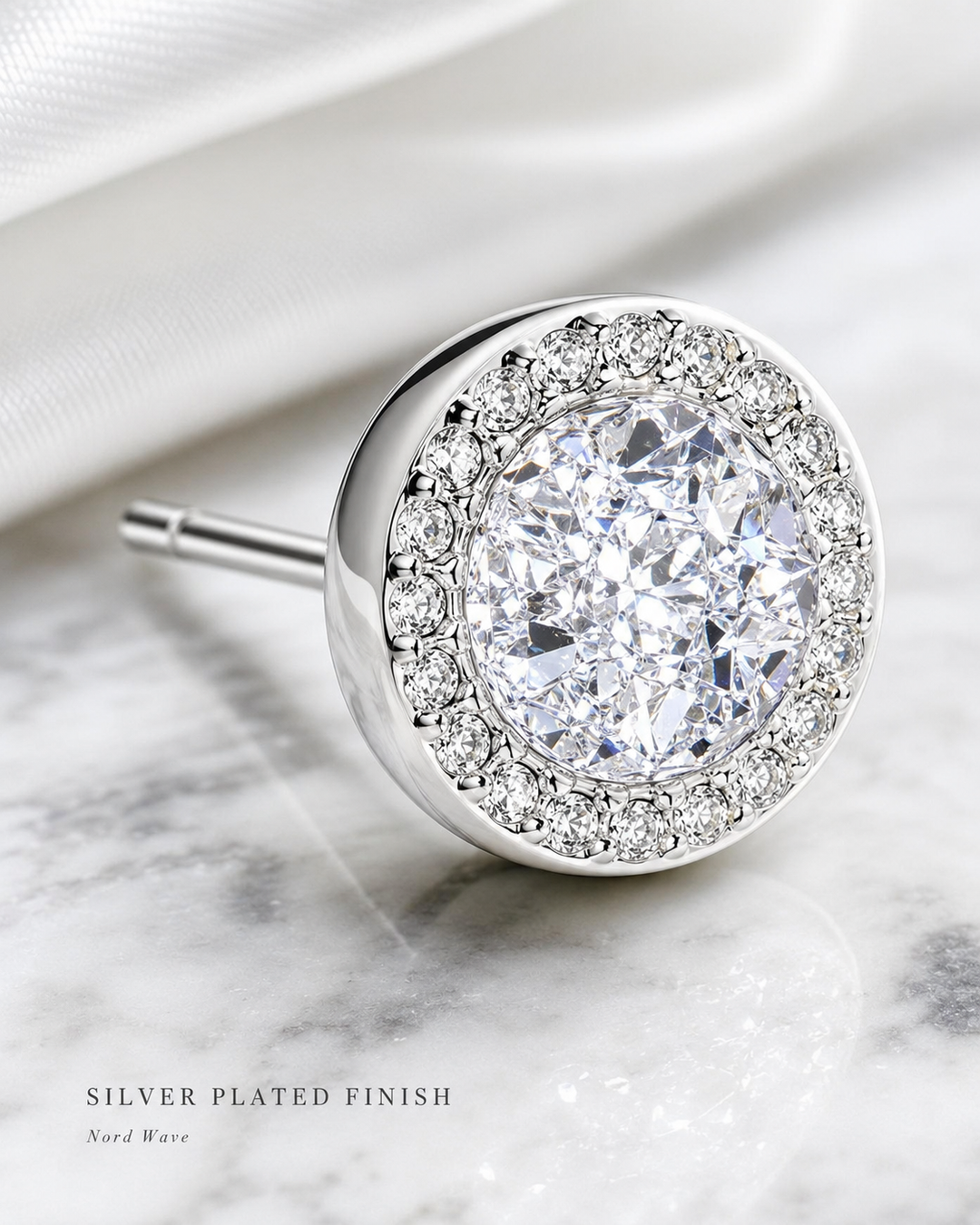 Nord Crystal Halo Stud Earrings