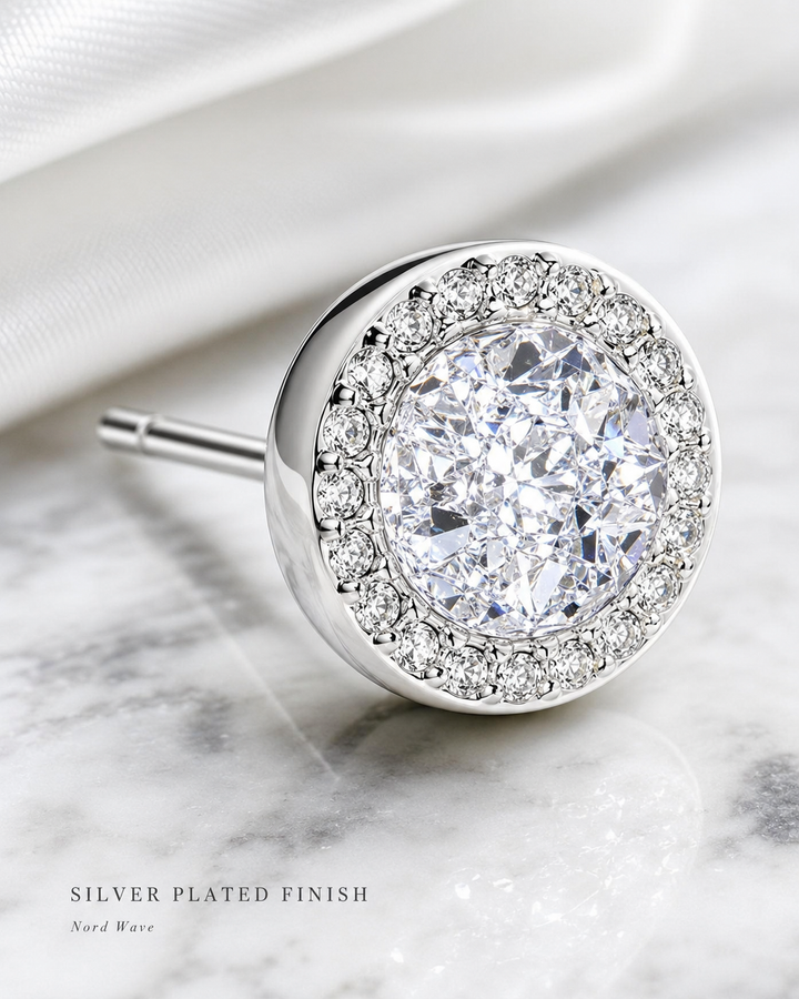 Nord Crystal Halo Stud Earrings