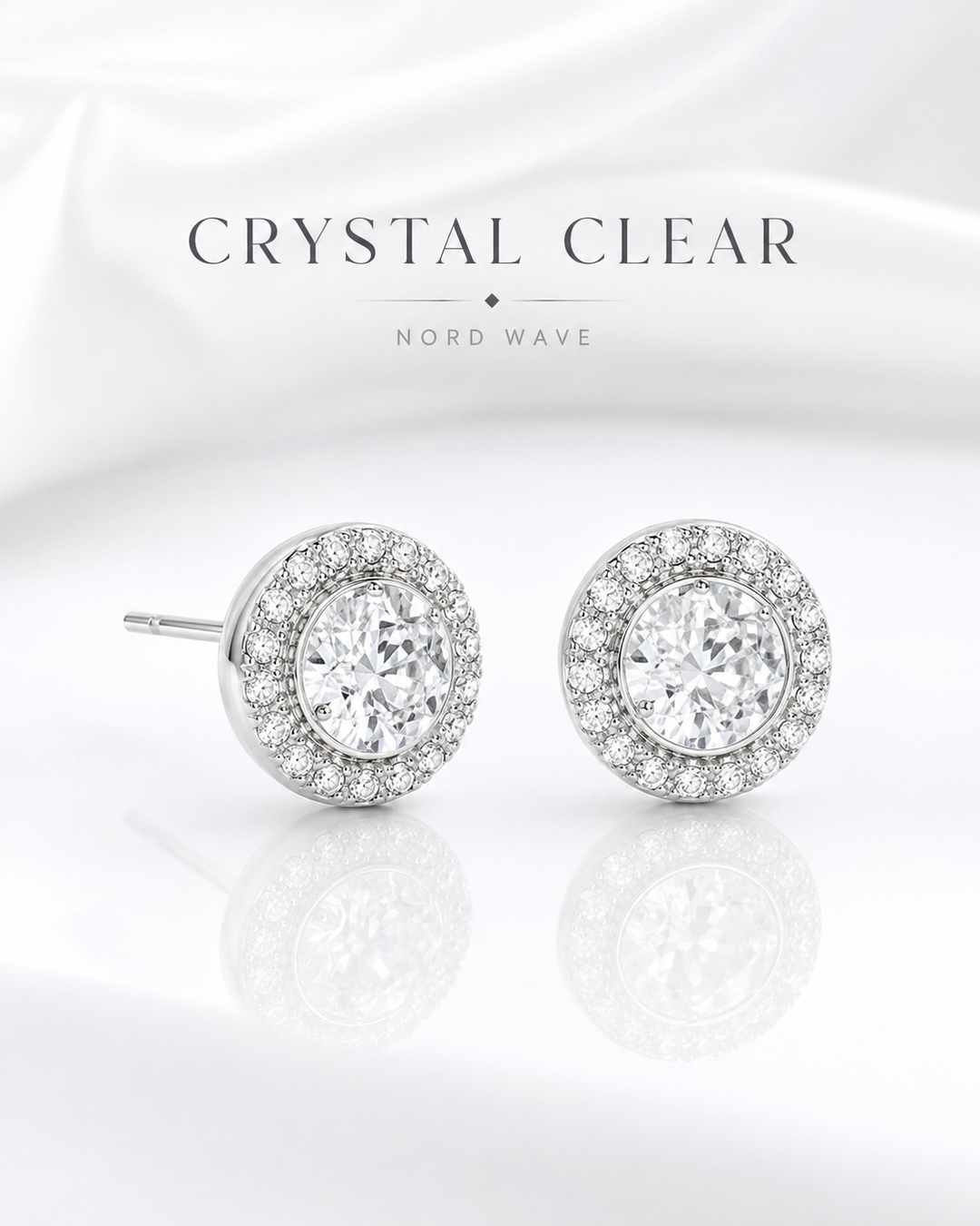 Nord Crystal Halo Stud Earrings