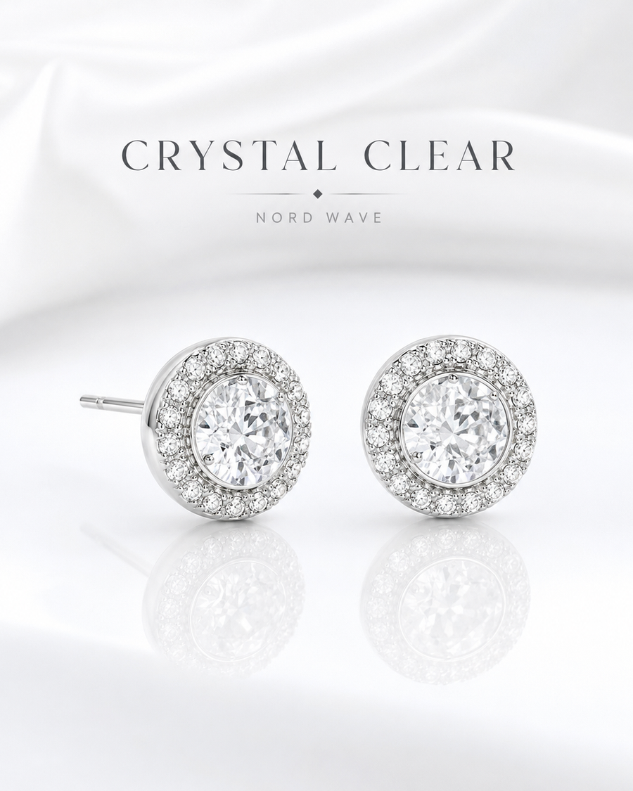 Nord Crystal Halo Stud Earrings