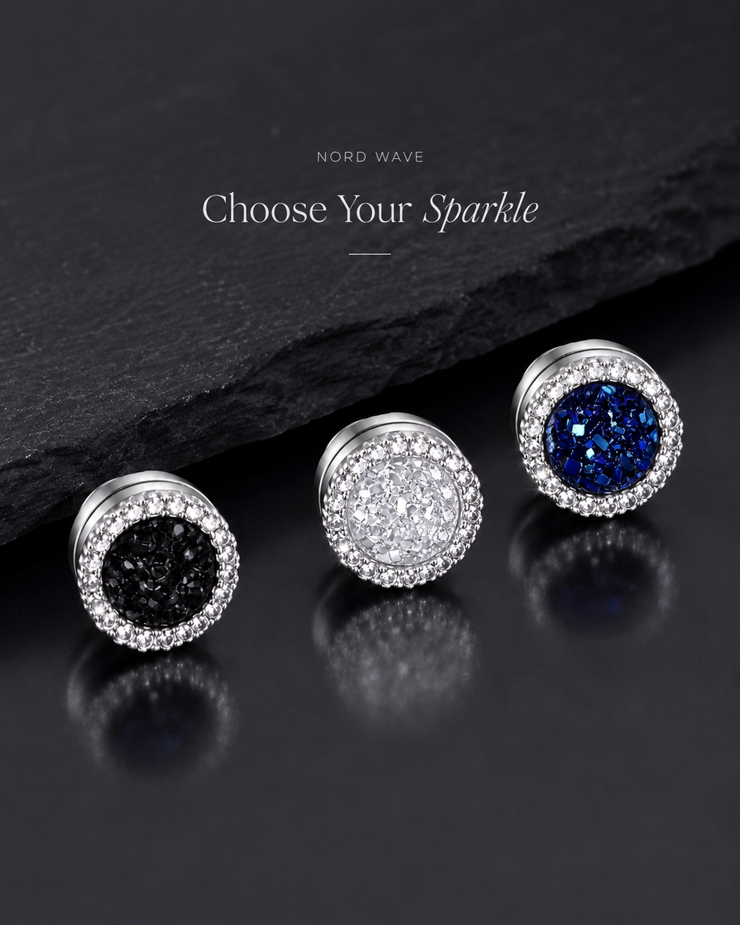 Nord Crystal Halo Magnetic Earrings