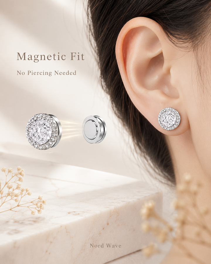 Nord Crystal Halo Magnetic Earrings