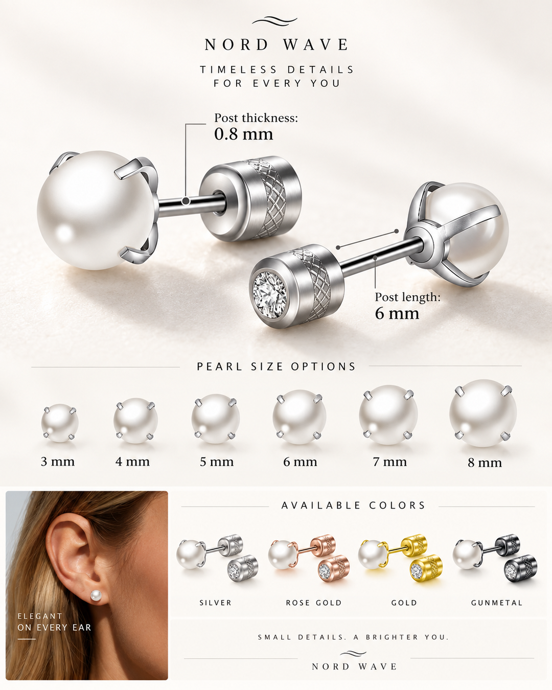 Nord Pearl Duo Studs