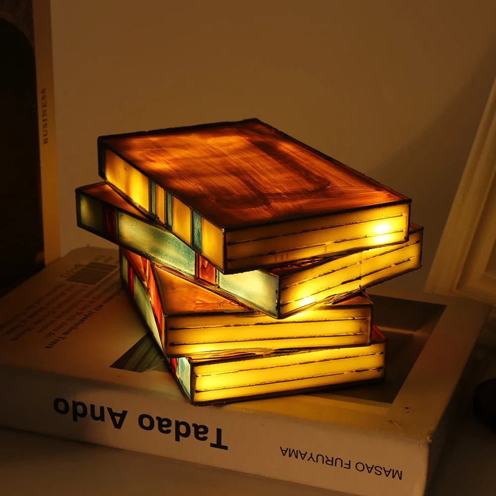 Nord Led Stained Glass Book Lamp