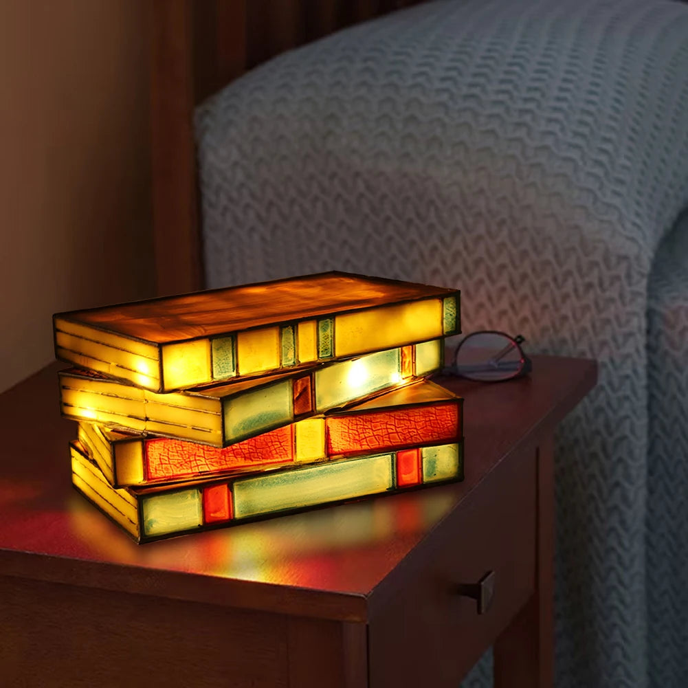 Nord Led Stained Glass Book Lamp