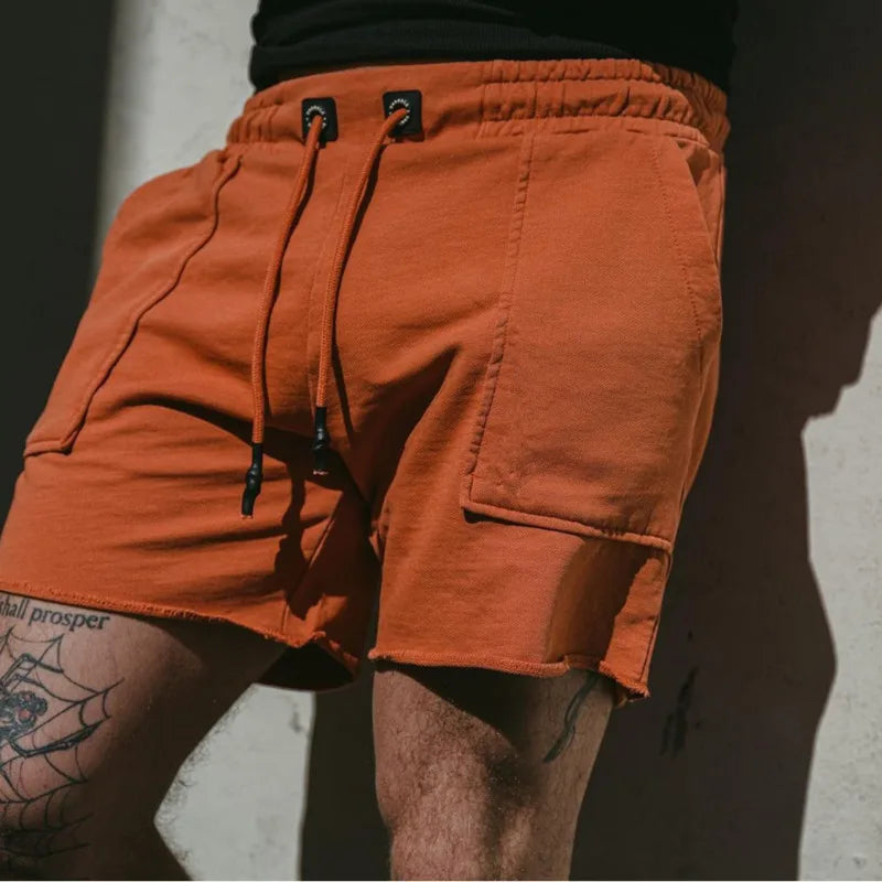 Relaxed Cotton Drawstring Shorts