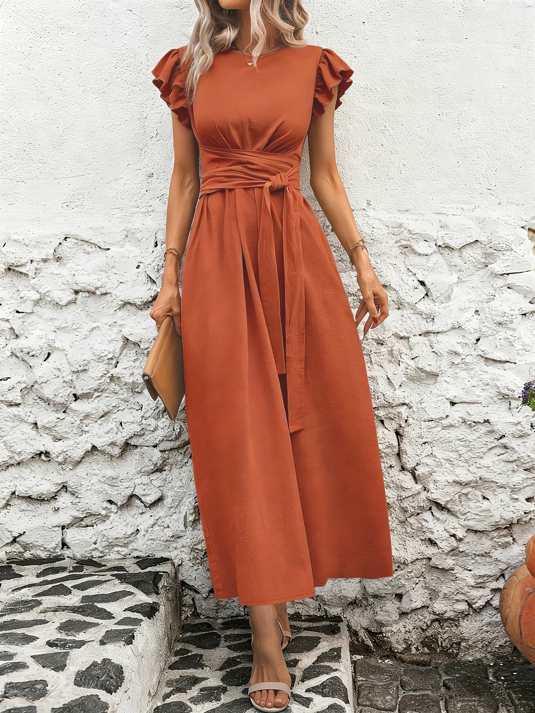 Nord Flutter-Sleeve Maxi Dress