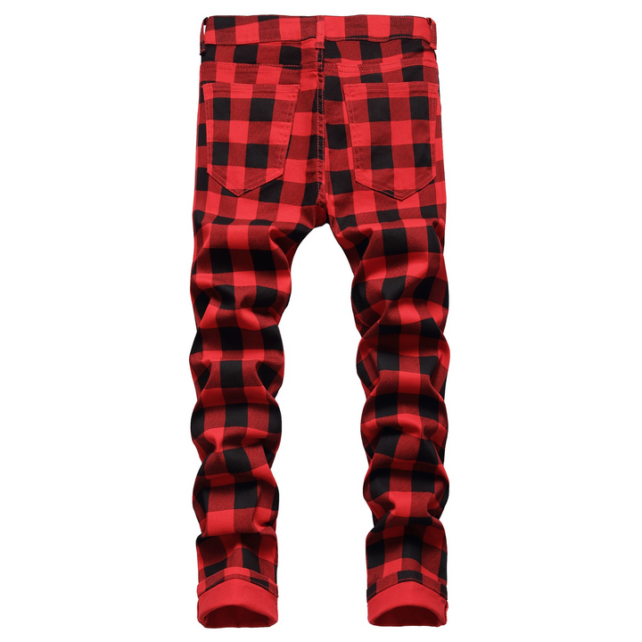 Nord Red Buffalo Plaid Jeans