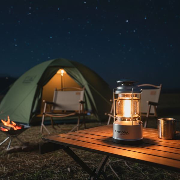 Camping lantern night