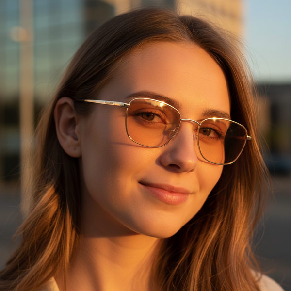 Close-up Gold Frame Tinted Sunglasses