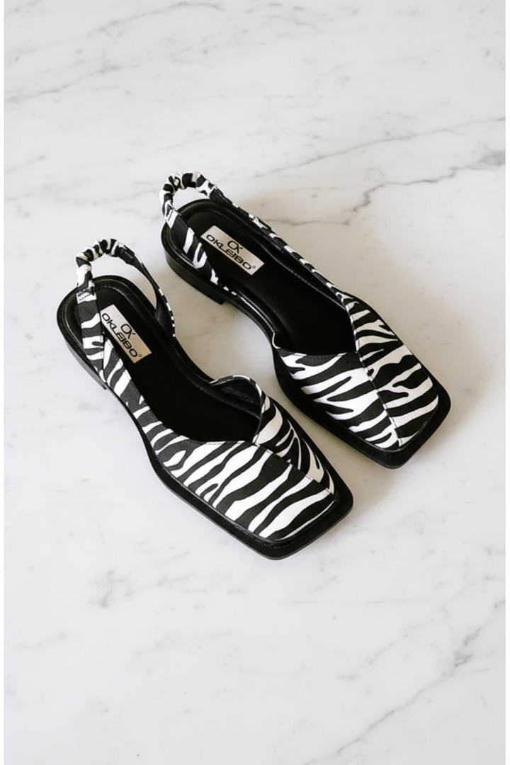 Flat lay marble zebra