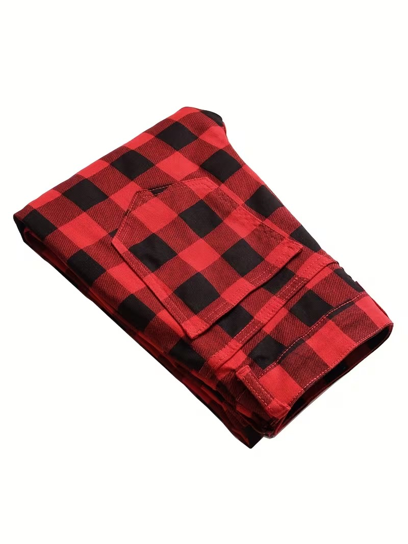 Nord Red Buffalo Plaid Jeans