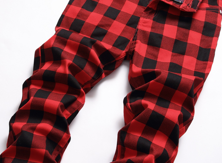 Nord Red Buffalo Plaid Jeans