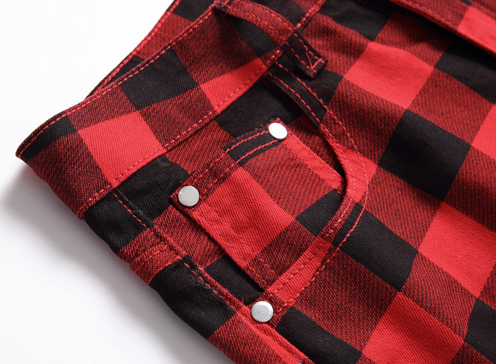 Nord Red Buffalo Plaid Jeans