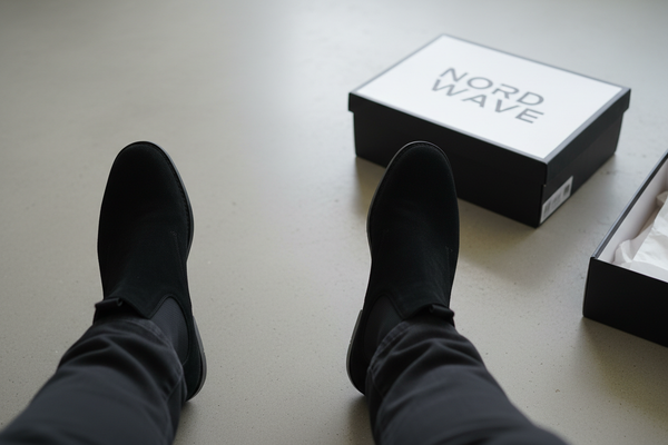 Men Close-up Black Suede Chelsea