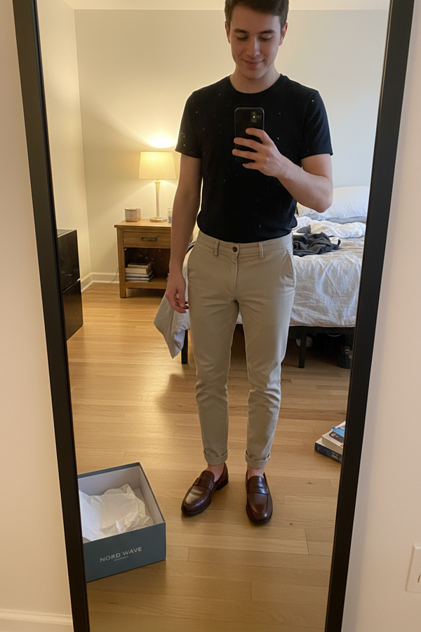 Men Mirror Selfie Brown Loafers