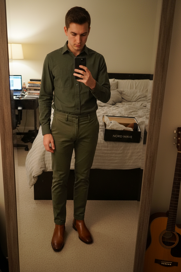 Men Mirror Selfie Cognac Boots