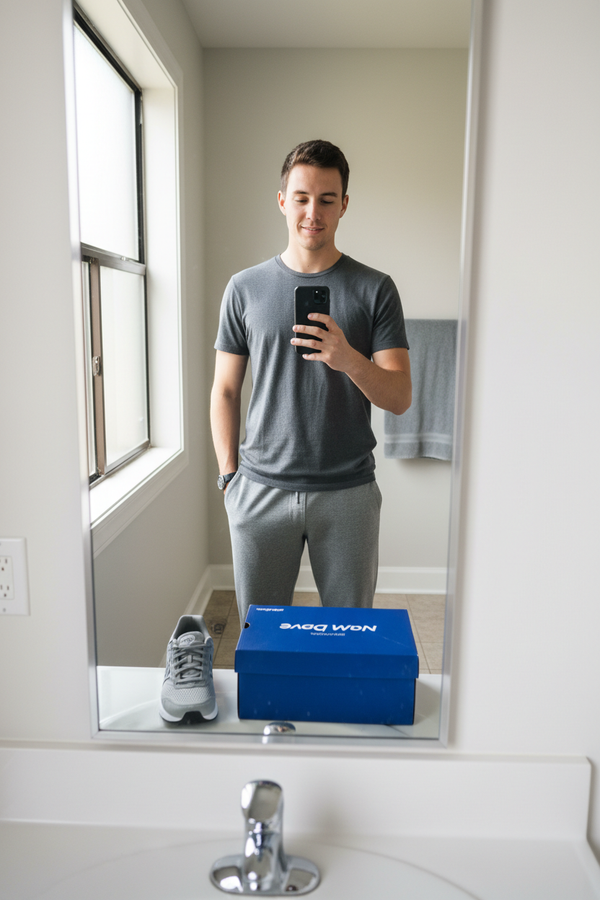 Men Mirror Selfie Grey Sneakers