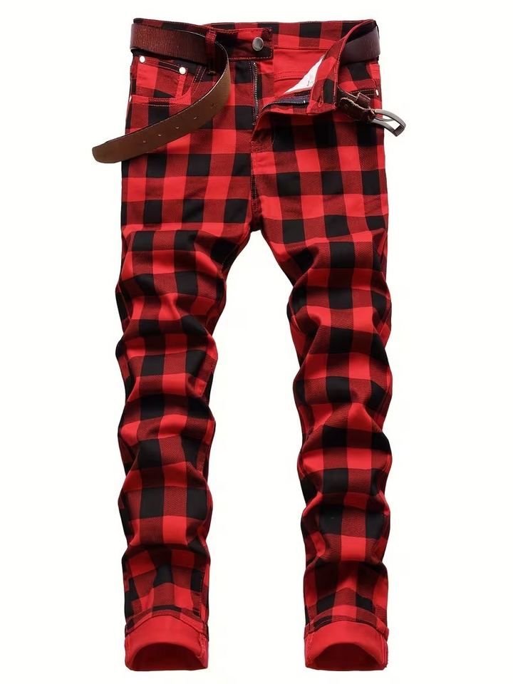 Nord Red Buffalo Plaid Jeans