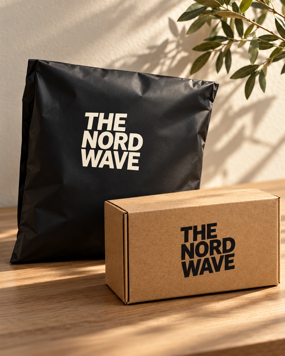 Packaging concept: parcel envelope and kraft box