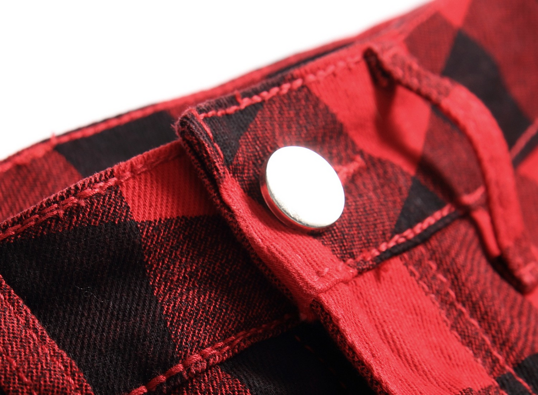 Nord Red Buffalo Plaid Jeans