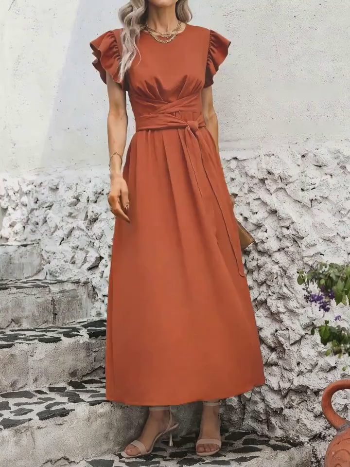 Nord Flutter-Sleeve Maxi Dress