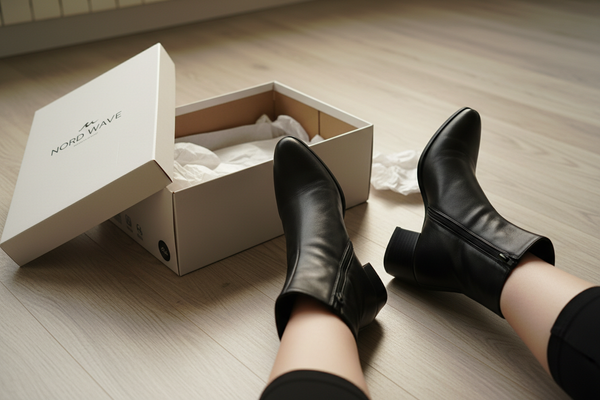 Women Close-up Black Heeled Ankle Boots
