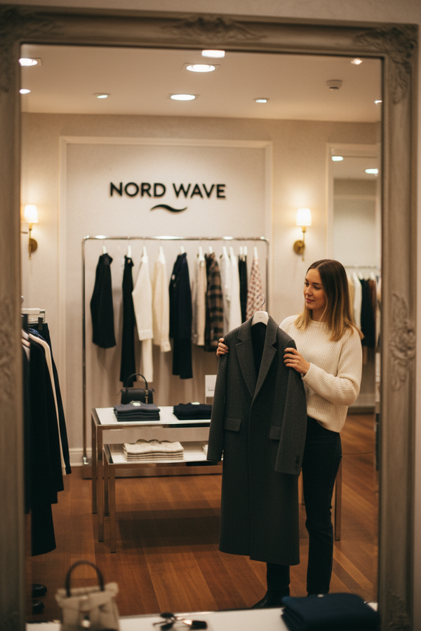 Women Holding Coat in Store