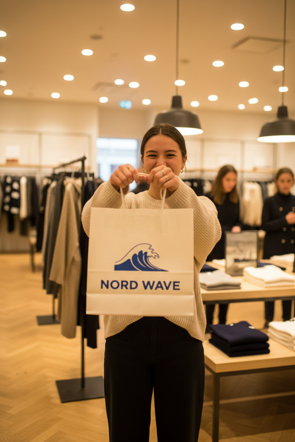Women Holding Nord Wave Bag After Shopping
