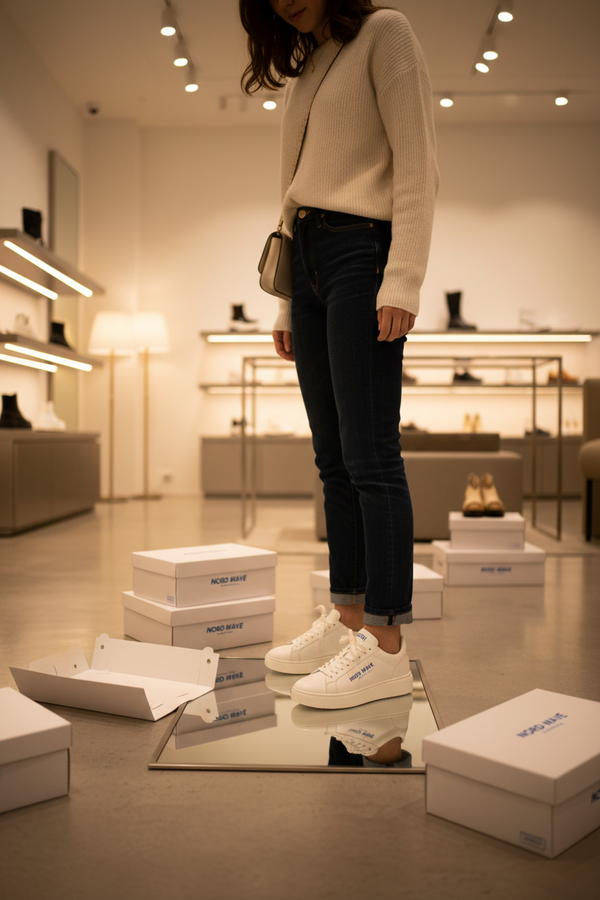 Women Store Mirror White Sneakers