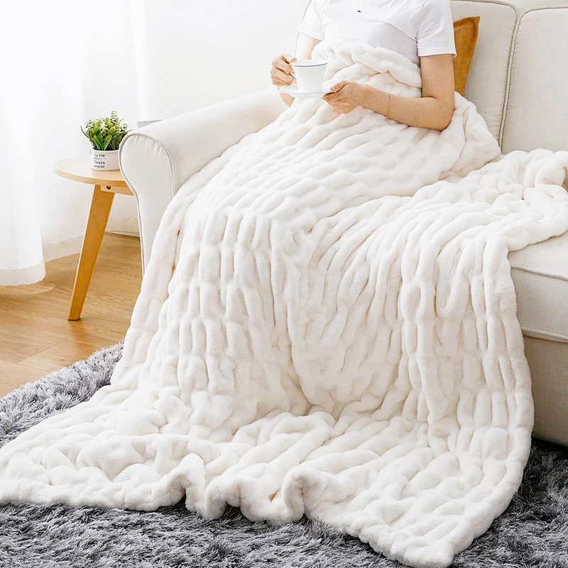 Battilo Eco Faux Rabbit Fur  Blanket 39.37x78.74 inch